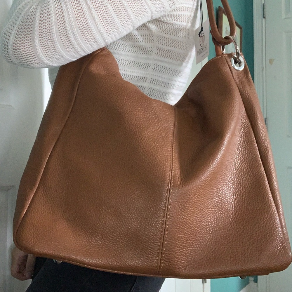 NEW Markese Genuine Italian Leather Slouch Handbag